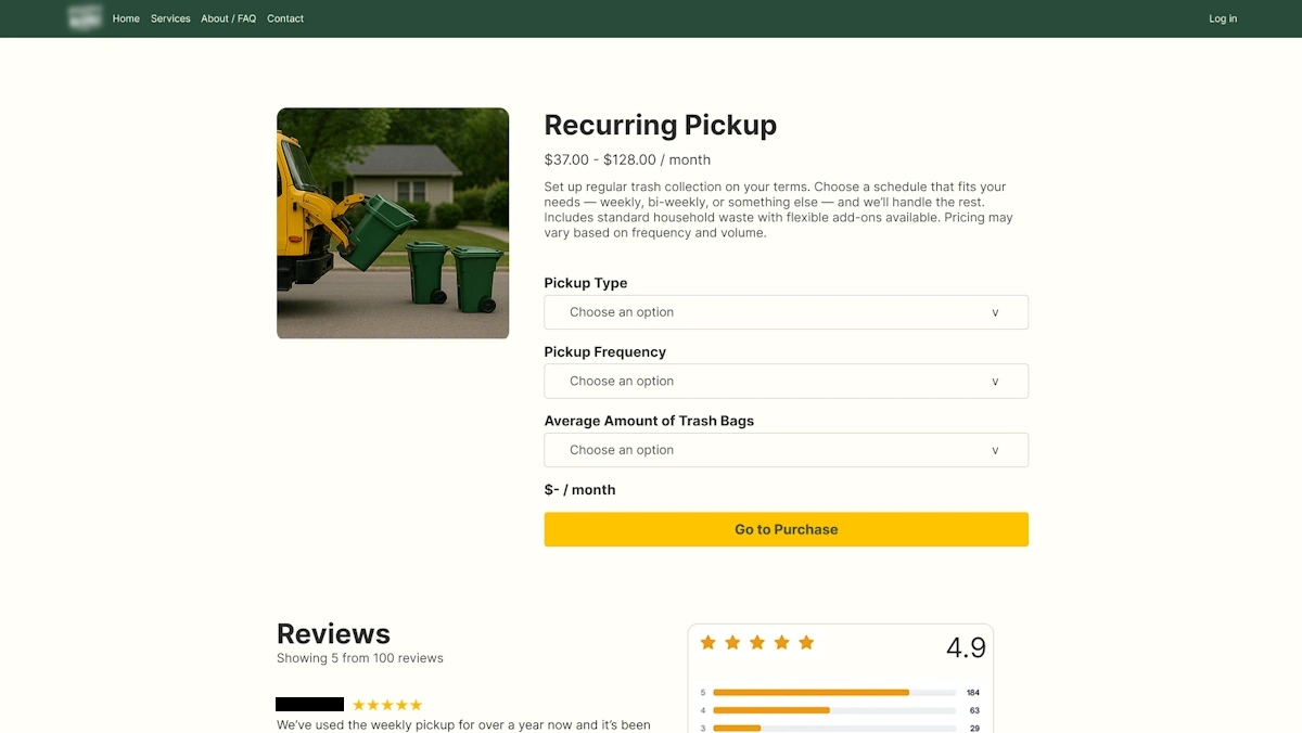 Redesigned product page [Branding redacted]