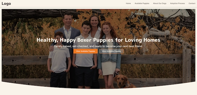 Boxer Puppy Breeder Website preview